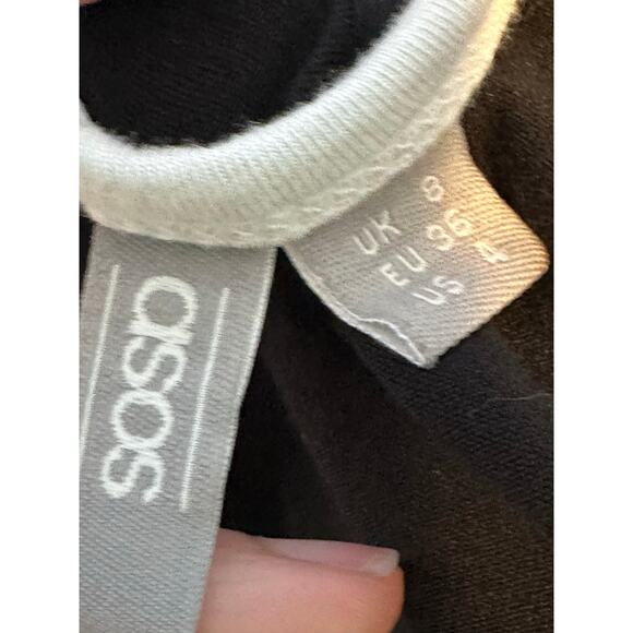 Asos black white trim sleeveless summer romper size 4 - Picture 3 of 13